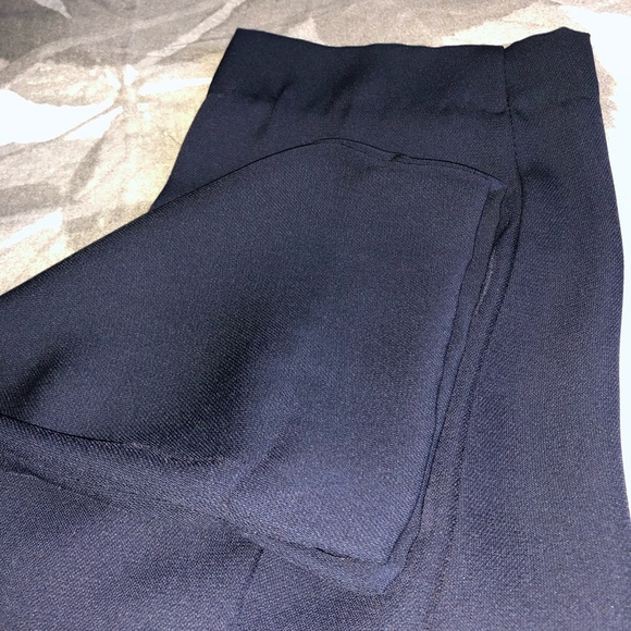 Zara Navy Blue Trousers with Twist Tie - Picture 6 of 8